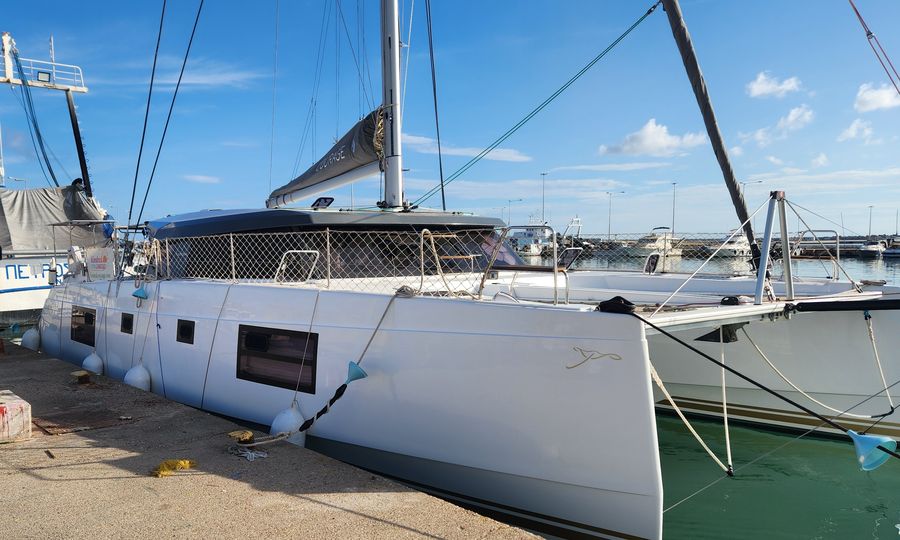 Courage docked, port side view