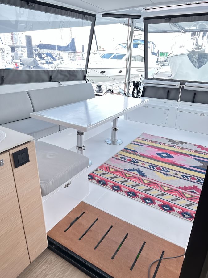 View from the cockpit into the saloon