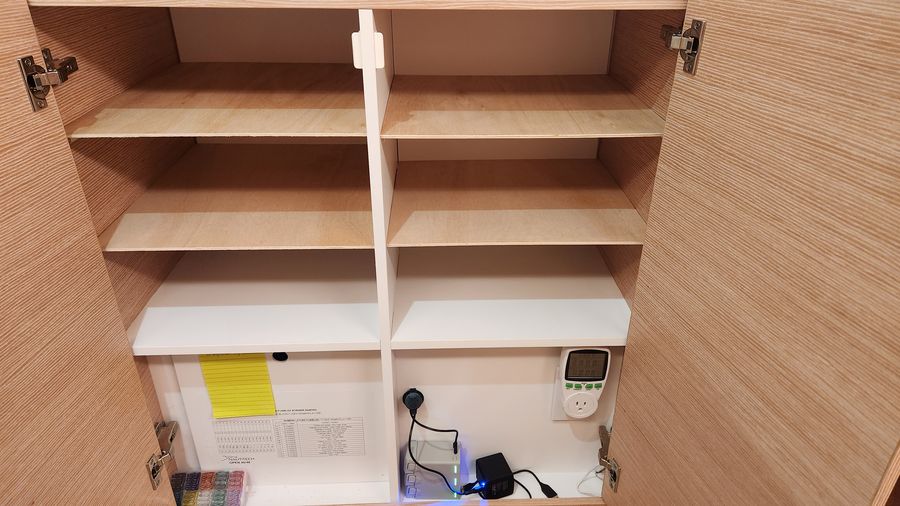 Overhead storage shelving